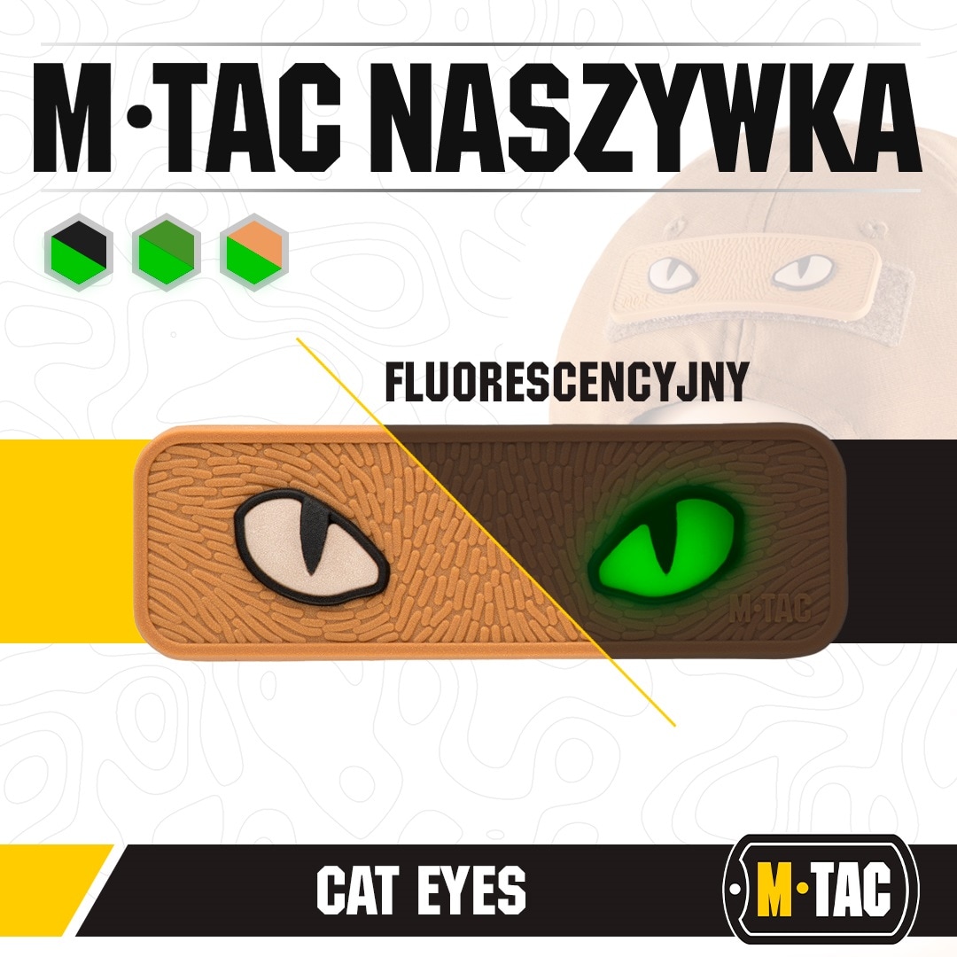 M-Tac - Cat Eyes - Fluoszierender 3D-Aufnäher mit Katzenaugen-Symbol - Coyote