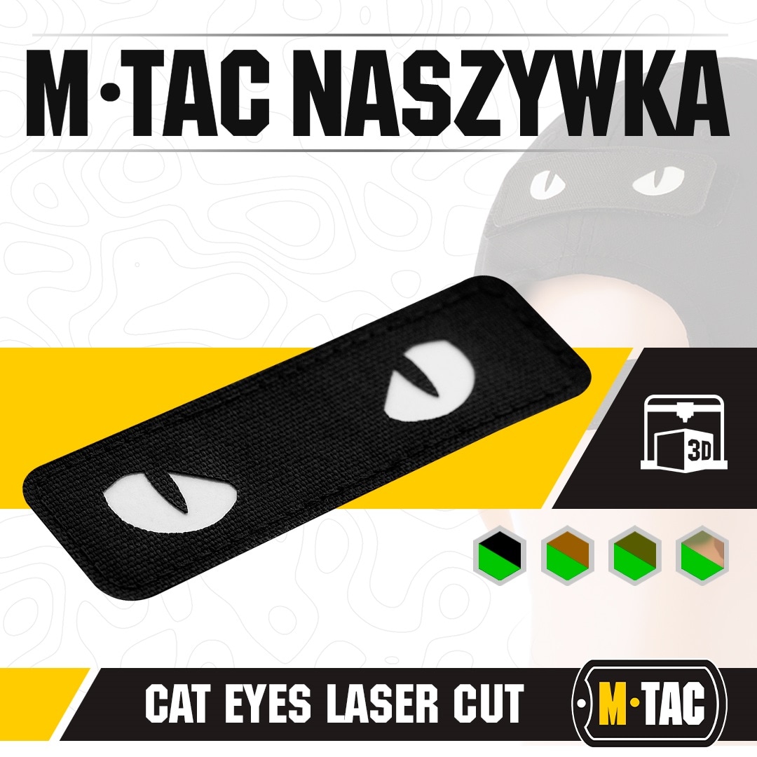 M-Tac - Cat Eyes - Fluoszierender 3D-Aufnäher mit Katzenaugen-Symbol - Black/GID