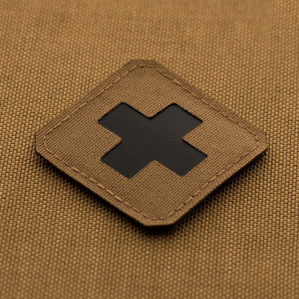 M-Tac - Medic Cross Laser Cut - Aufnäher mit Klettrückseite für Militärisches Sanitätspersonal - Coyote/Black