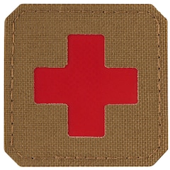 M-Tac - Medic Cross Laser Cut - Aufnäher mit Klettrückseite für Militärisches Sanitätspersonal - Coyote/Red