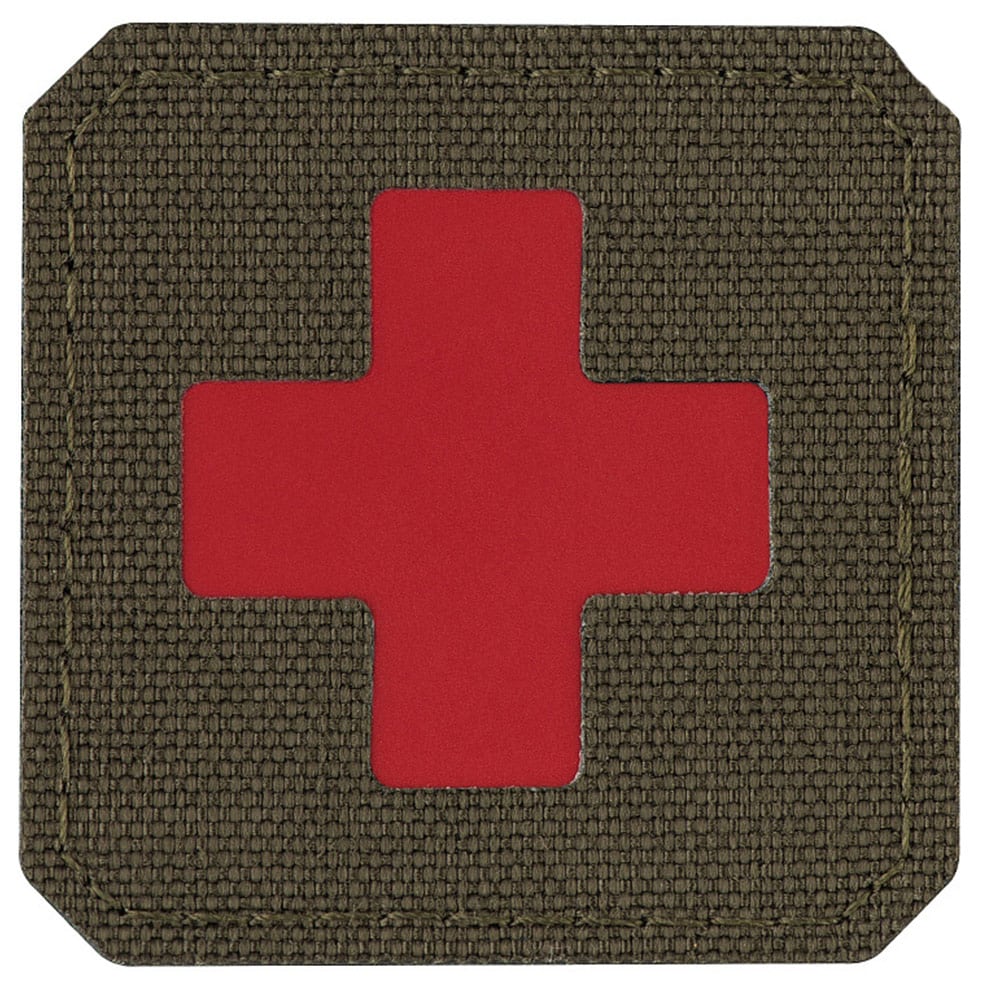 M-Tac - Medic Cross Laser Cut - Aufnäher mit Klettrückseite für Militärisches Sanitätspersonal - Ranger Green/Red