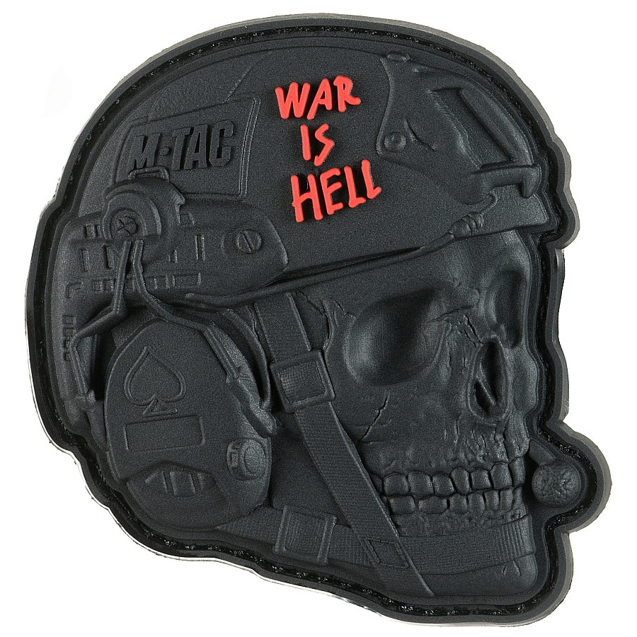 M-Tac - War is Hell - 3D-Aufnäher - PVC - Black