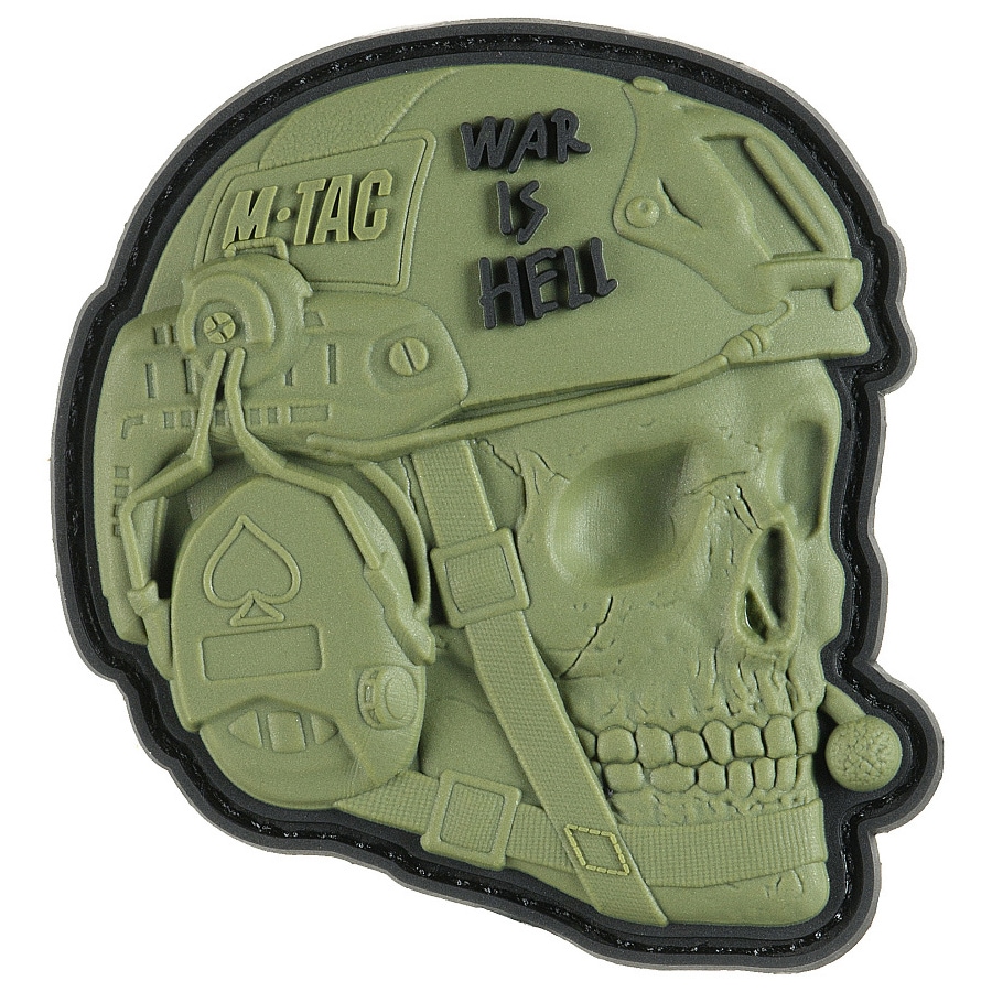 M-Tac - War is Hell - 3D-Aufnäher - PVC - Olive