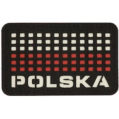 M-Tac - Flaga Polska Laser Cut -  Polnische Fahne-Aufnäher mit Aufschrift "Polska" - Black/White/Red
