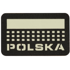 M-Tac - Flaga Polska Laser Cut -  Polnische Fahne-Aufnäher mit Aufschrift "Polska" - Black Luminate