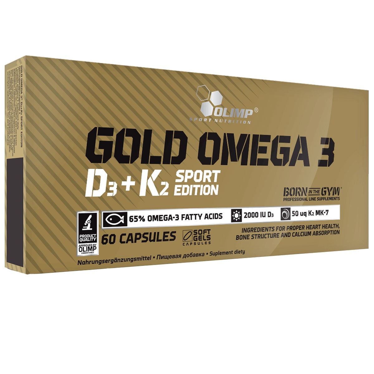 Olimp Sport Nutrition - Gold Omega 3 D3+K2 Sport Edition - Nahrungsergänzungsmittel - Omega-3-Fettsäuren mit D3- und K2-Vitaminen 60 Kapseln