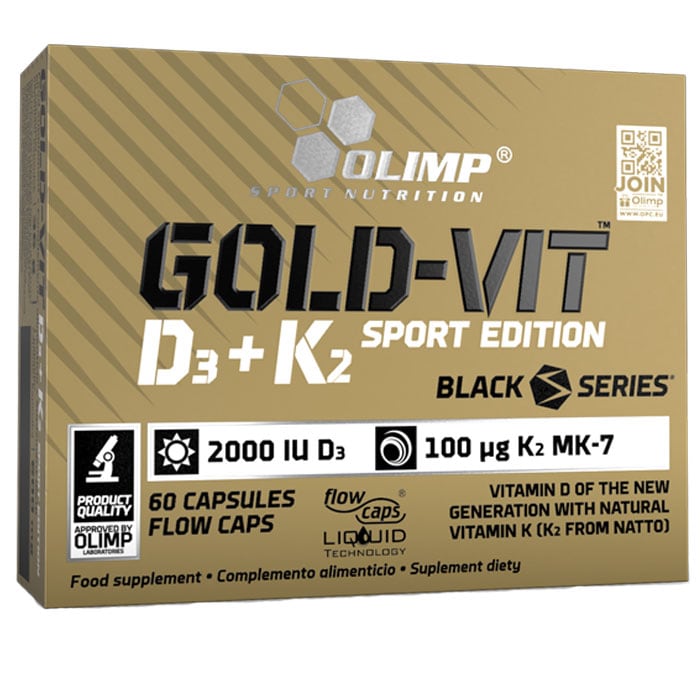 Olimp Sport Nutrition - Gold-Vit D3+K2 Sport Edition - Nahrungsergänzungsmittel - Zusammensetzung von D3+K2-Vitaminen 60 Kapseln