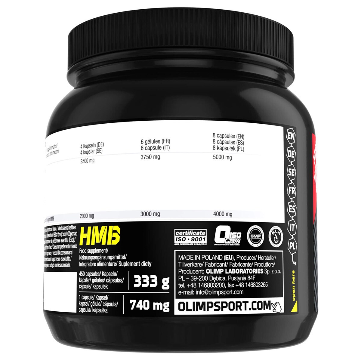 Olimp Sport Nutrition - HMB - Nahrungsergänzungsmittel - HMB-Aminosäure 625 mg - 450 Kapseln