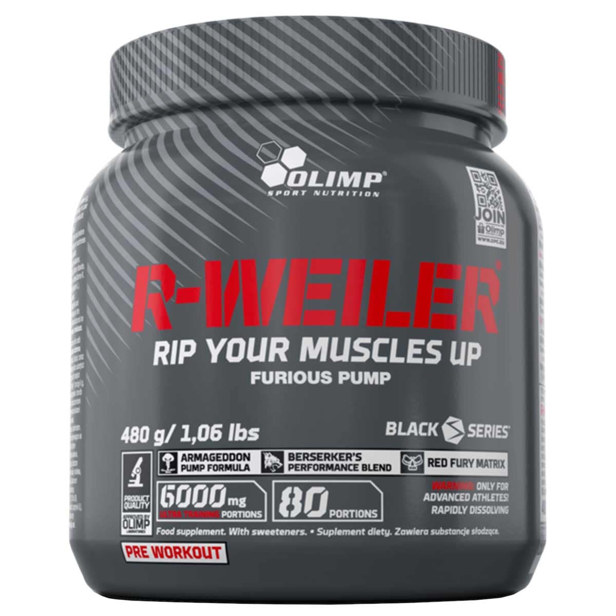 Olimp - R-Weiler - Nahrungsergänzungsmittel - Pre-Workout-Produkt für vor dem Training 480 g - Blueberry Madness