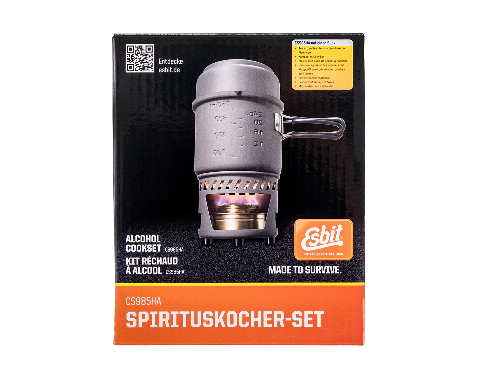 Esbit - Outdoorkocher mit Cookset-Topf 985 ml