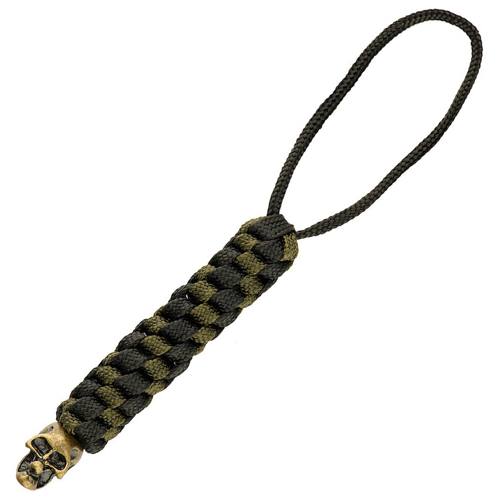 M-Tac - Helix Skull - Multifunktioneller Schlüsselanhänger aus Paracord mit Schädel-Motiv - Black/Olive