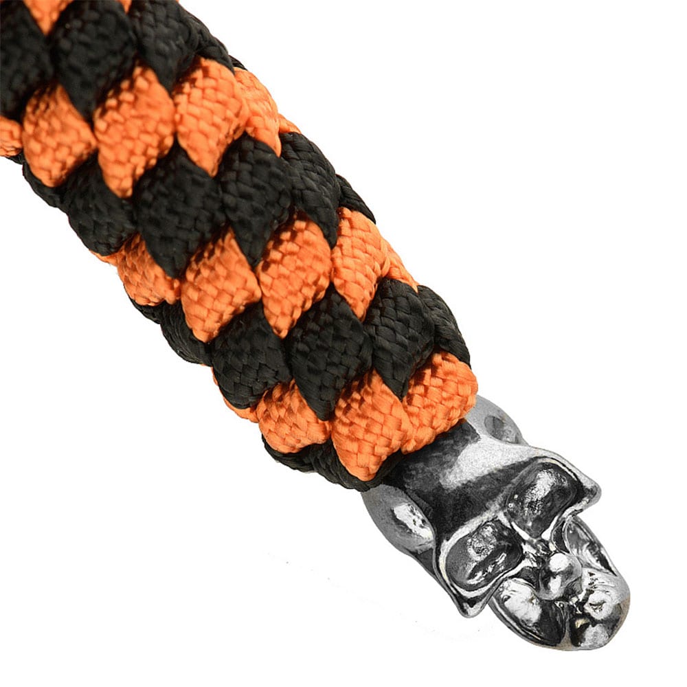 M-Tac - Helix Skull - Multifunktioneller Schlüsselanhänger aus Paracord mit Schädel-Motiv - Black/Orange