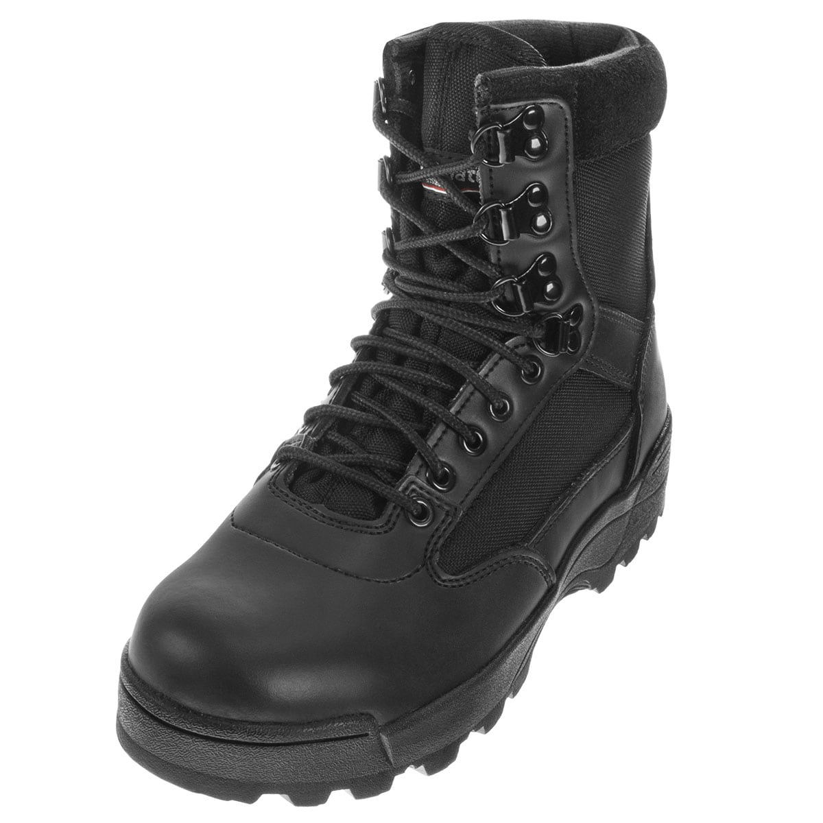 Black military boots with zipper on sale