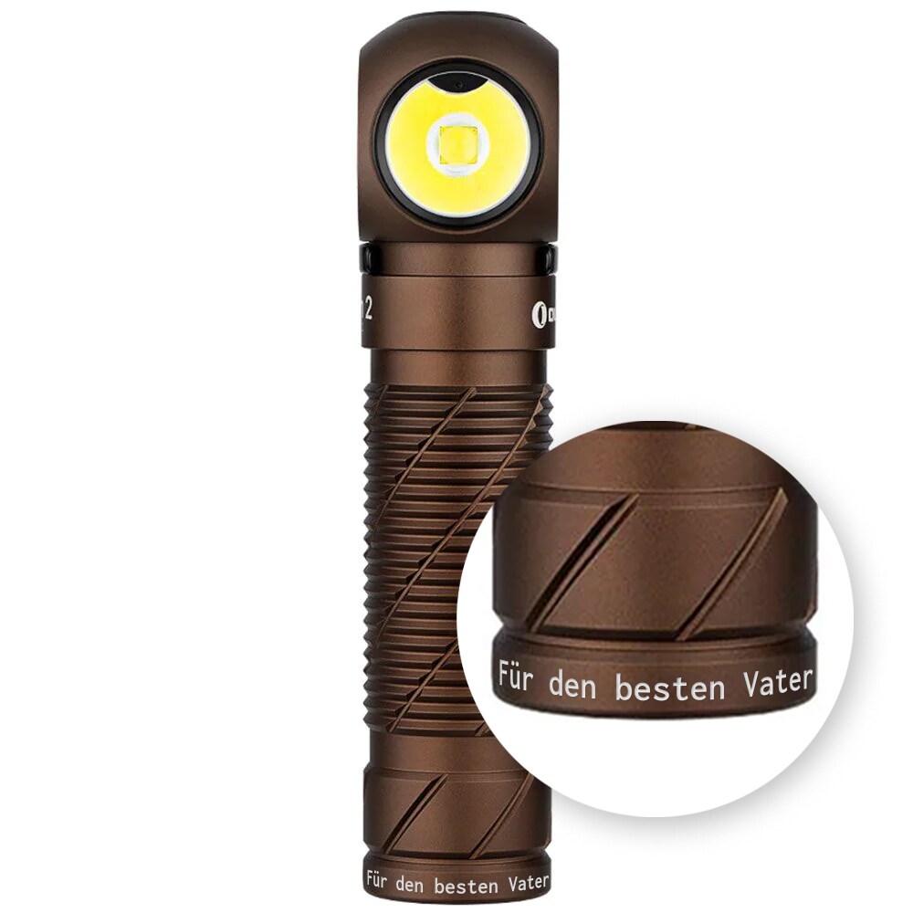 Olight - Perun 2 Cool White Kit Desert Tan - Stirn- und Winkeltaschenlampe mit Stirnband - 2500 Lumen