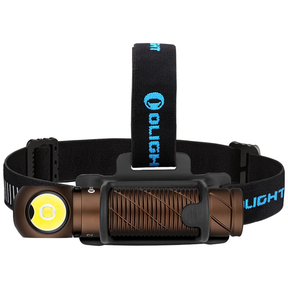 Olight - Perun 2 Cool White Kit Desert Tan - Stirn- und Winkeltaschenlampe mit Stirnband - 2500 Lumen