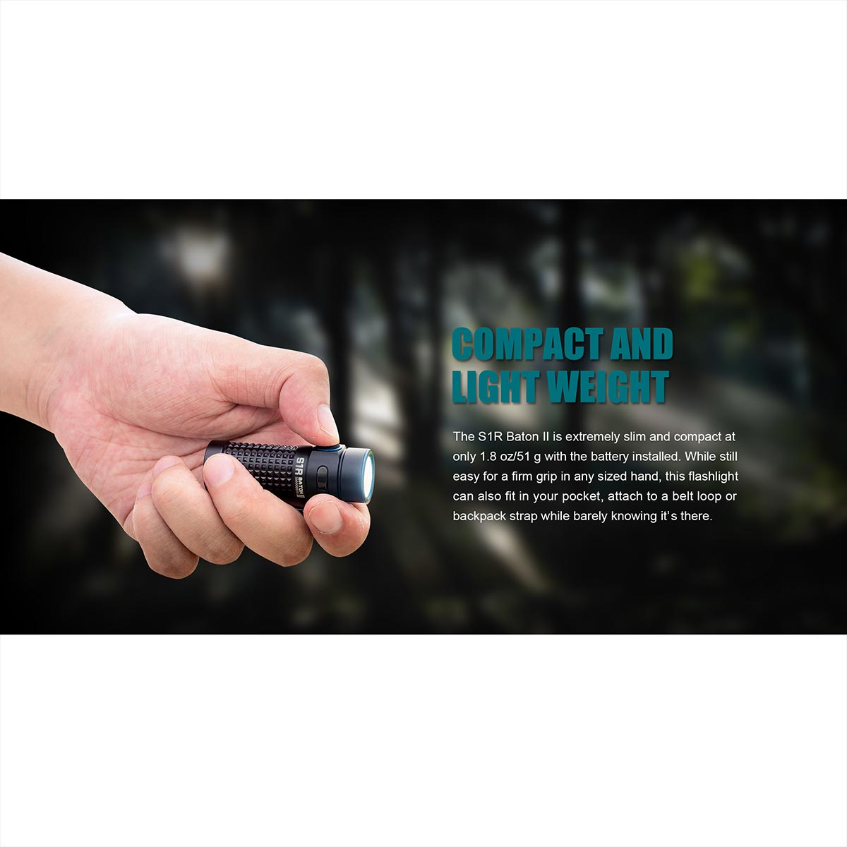 Olight - S1R II Baton Akku-Taschenlampe Black - 1000 Lumen