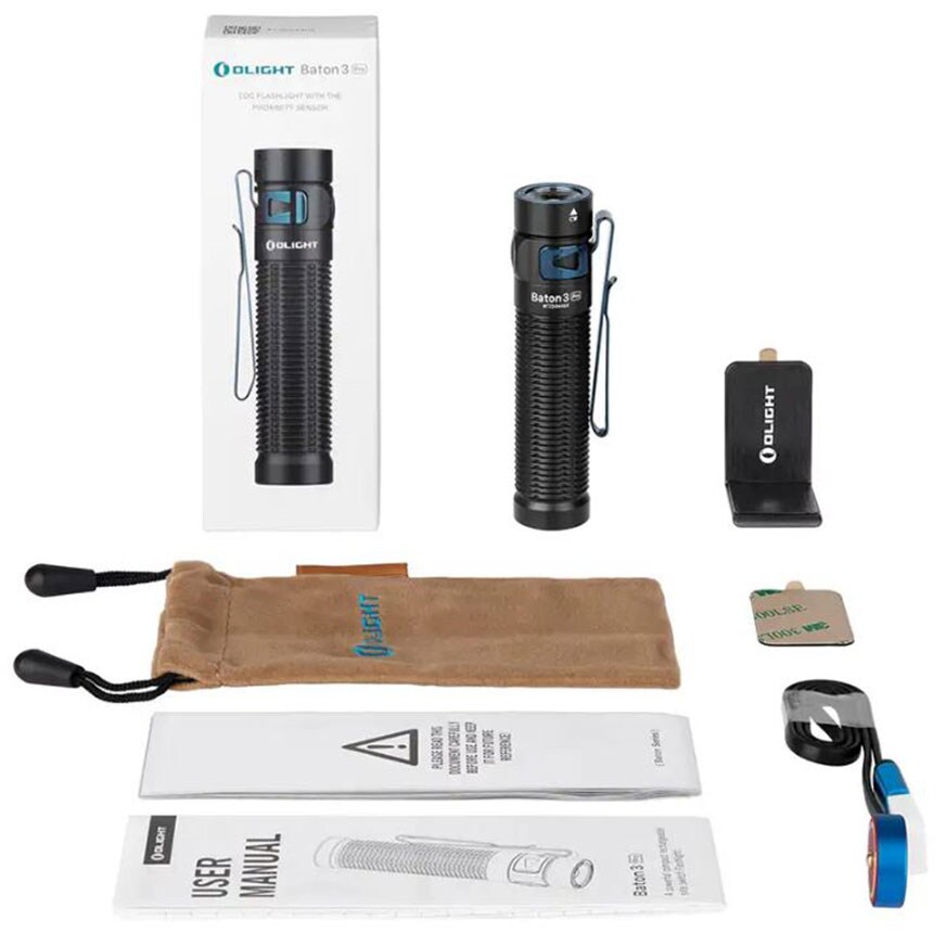Olight - Baton 3 Pro Cool White Black - Akku-Taschenlampe - 1500 Lumen