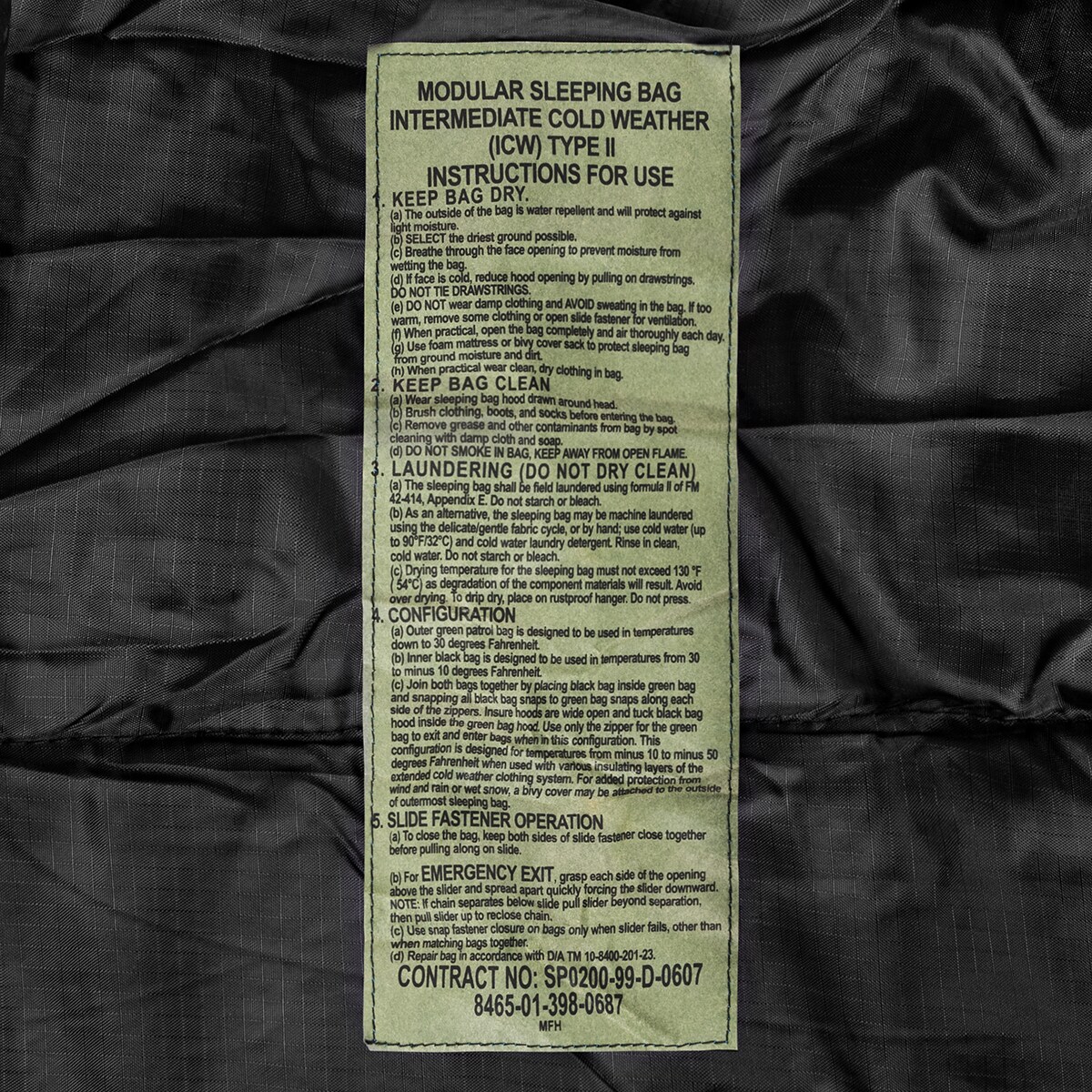 MFH - US Army ICW Type II - Modularer Schlafsack - Black