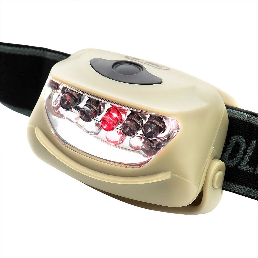 M-Tac - 4+1 LED-Stirnlampe 18 Lumen - Khaki