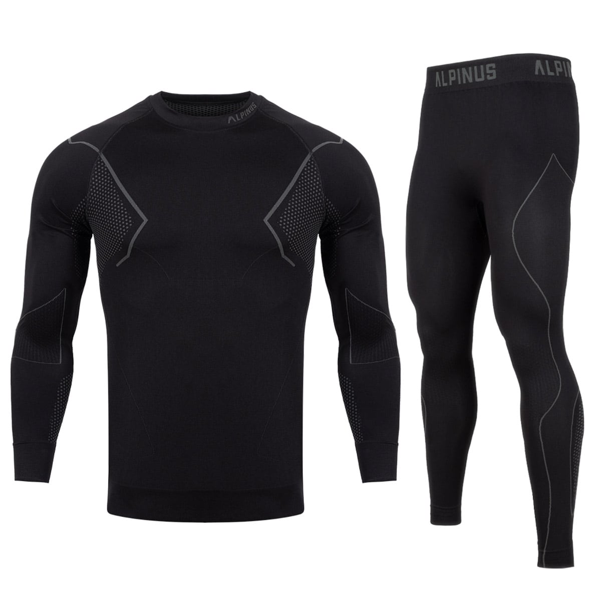 Alpinus - Active Base Layer Black - Thermounterwäsche - Set