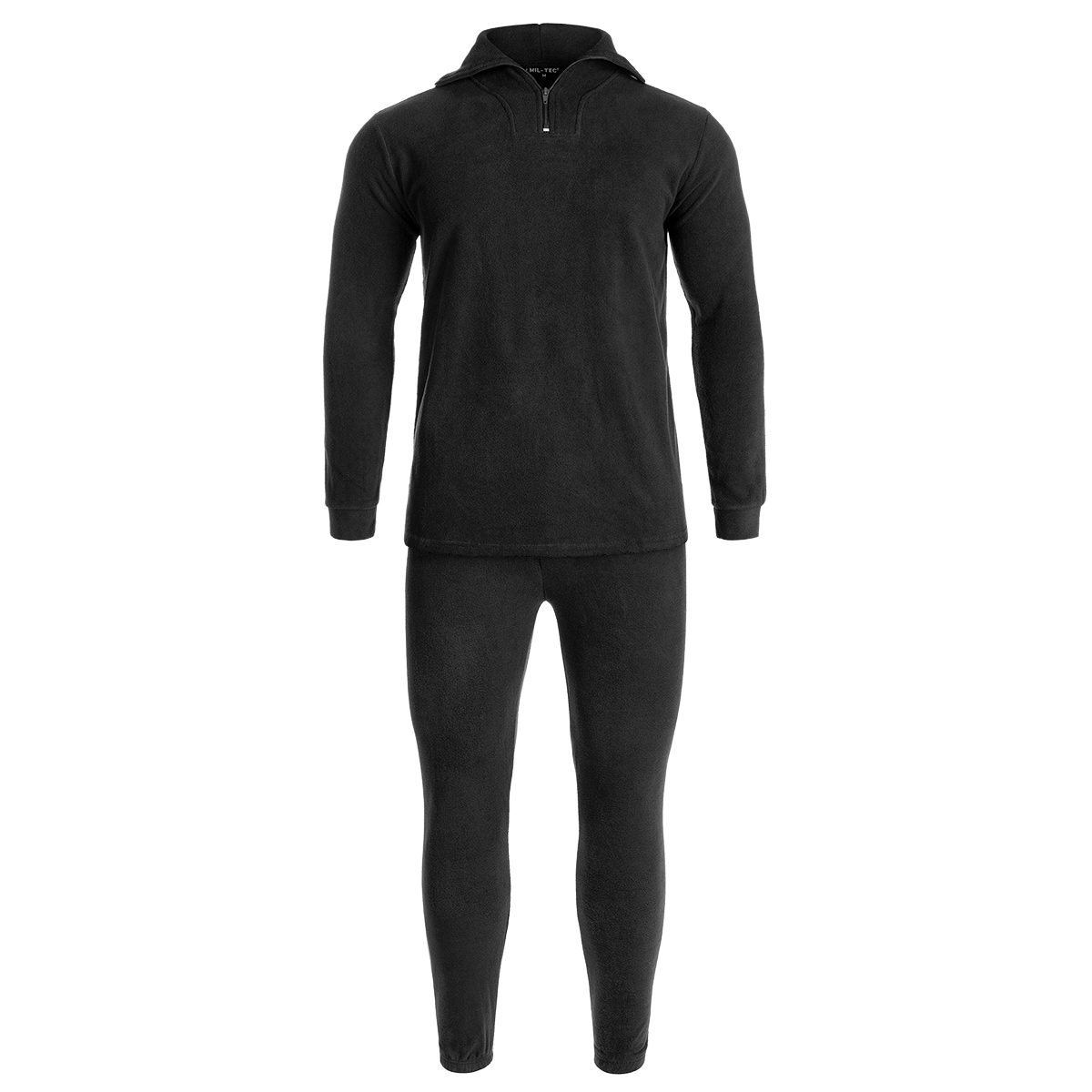 Mil-Tec - Unterwäsche aus Fleece mit Reißverschluss - Set - Black