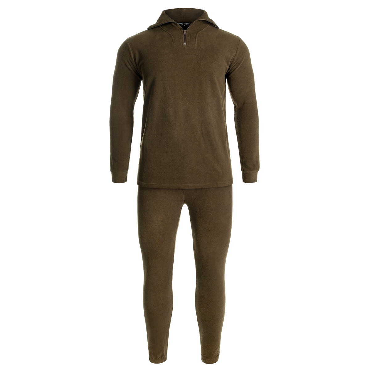 Mil-Tec - Fleece-Unterwäsche mit Reißverschluss - Olive - Set