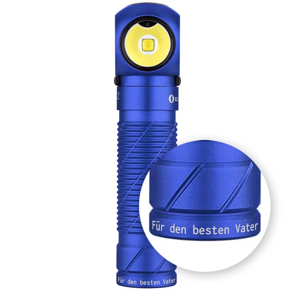 Olight - Perun 2 Cool White Kit - Stirn- und Winkeltaschenlampe mit Kopfband 2500 Lumen - Blue