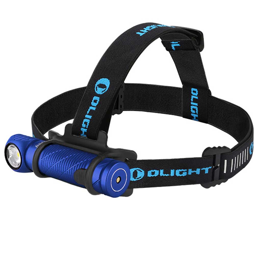 Olight - Perun 2 Cool White Kit - Stirn- und Winkeltaschenlampe mit Kopfband 2500 Lumen - Blue