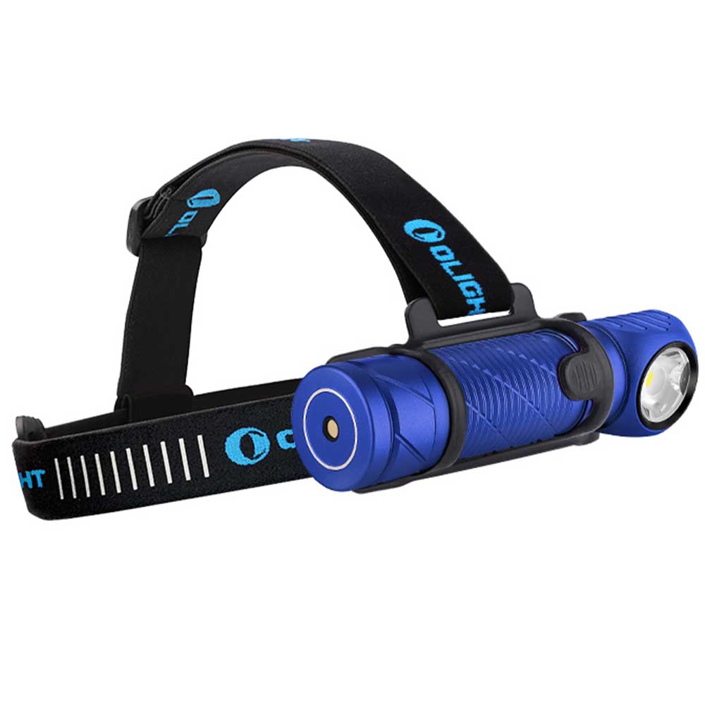 Olight - Perun 2 Cool White Kit - Stirn- und Winkeltaschenlampe mit Kopfband 2500 Lumen - Blue