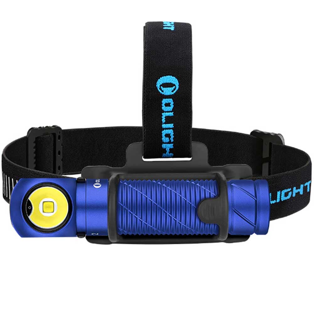 Olight - Perun 2 Cool White Kit - Stirn- und Winkeltaschenlampe mit Kopfband 2500 Lumen - Blue