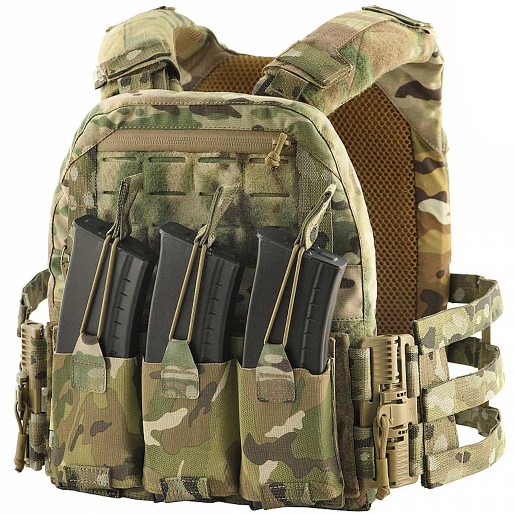 M-Tac - Plate Carrier Cuirass QRS - Taktische Schutzweste mit Taschen für Ballistische Einlagen S/M-Größe - Multicam