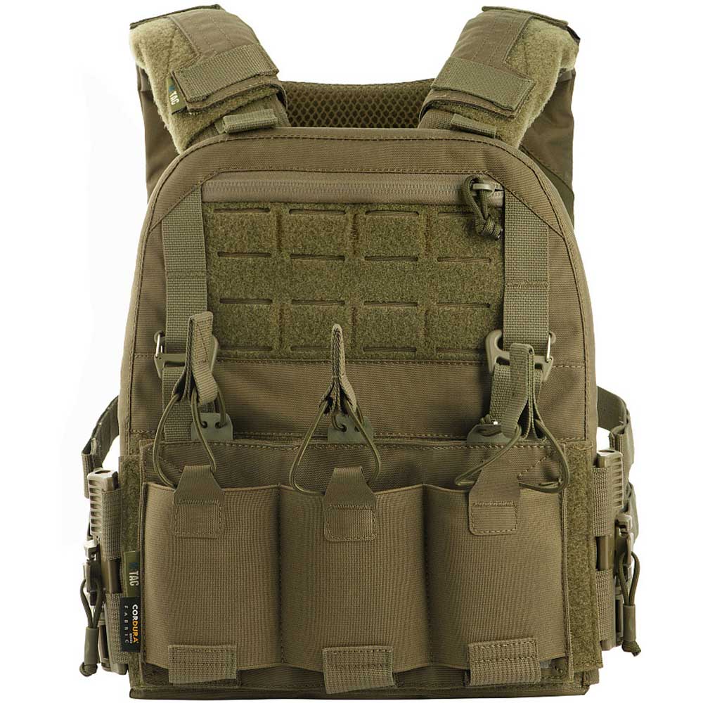 M-Tac - Plate Carrier Cuirass QRS - Taktische Schutzweste mit Taschen für Ballistische Einlagen S/M-Größe - Ranger Green