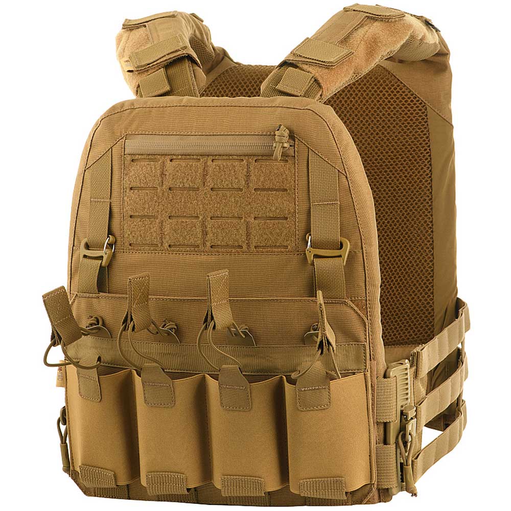 M-Tac - Plate Carrier Cuirass QRS - Taktische Schutzweste mit Taschen für Ballistische Einlagen L/XL-Größe - Coyote