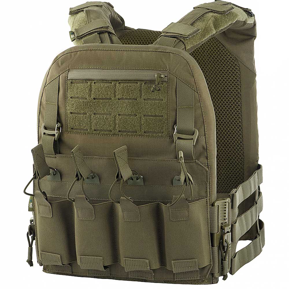 M-Tac - Plate Carrier Cuirass QRS - Taktische Schutzweste mit Taschen für Ballistische Einlagen L/XL-Größe - Ranger Green