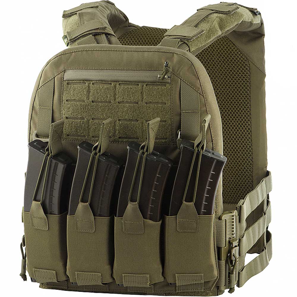 M-Tac - Plate Carrier Cuirass QRS - Taktische Schutzweste mit Taschen für Ballistische Einlagen L/XL-Größe - Ranger Green