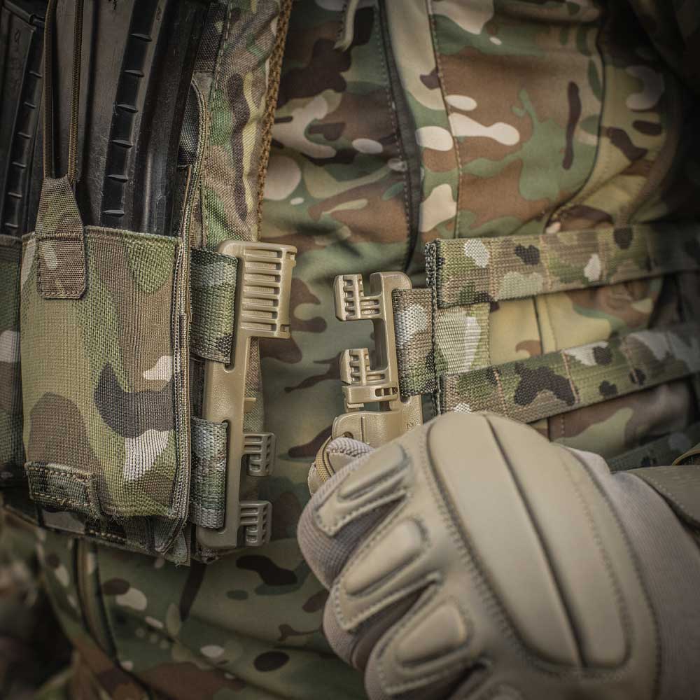 M-Tac - Plate Carrier Cuirass QRS - Taktische Schutzweste mit Taschen für Ballistische Einlagen L/XL-Größe - Multicam