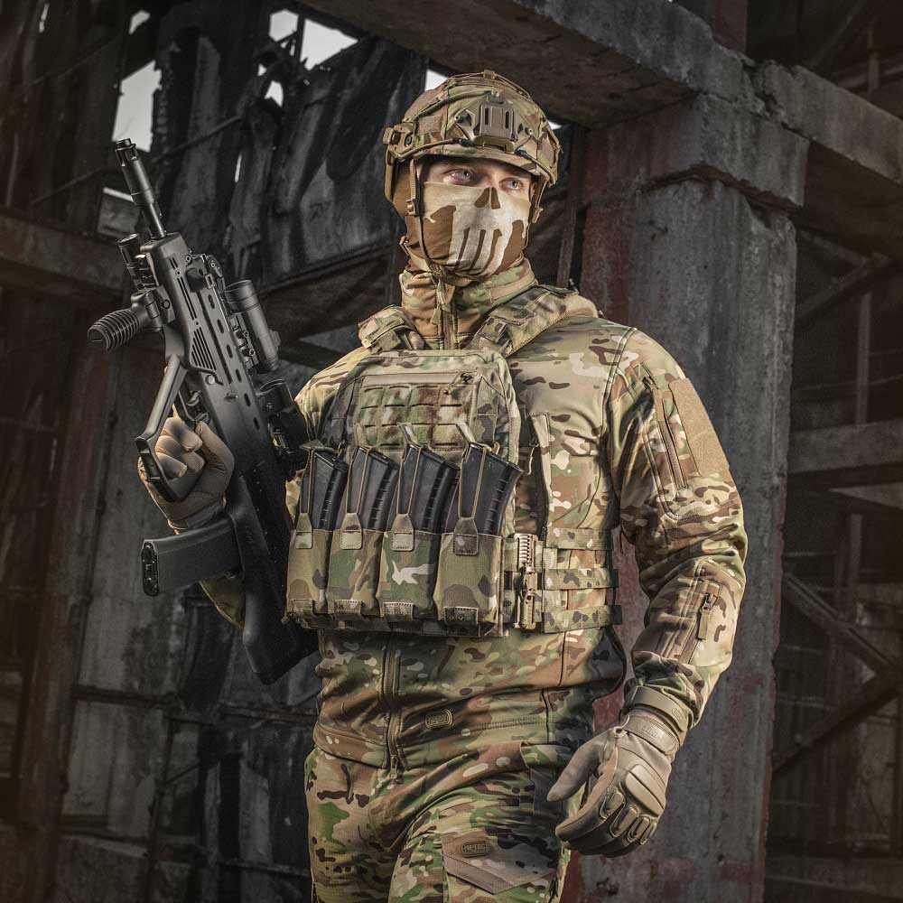 M-Tac - Plate Carrier Cuirass QRS - Taktische Schutzweste mit Taschen für Ballistische Einlagen L/XL-Größe - Multicam