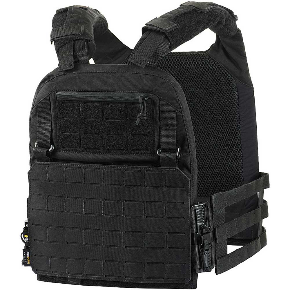 M-Tac - Plate Carrier Cuirass QRS Gen. II - Taktische Schutzweste mit Taschen für Ballistische Einlagen L/XL-Größe - Black