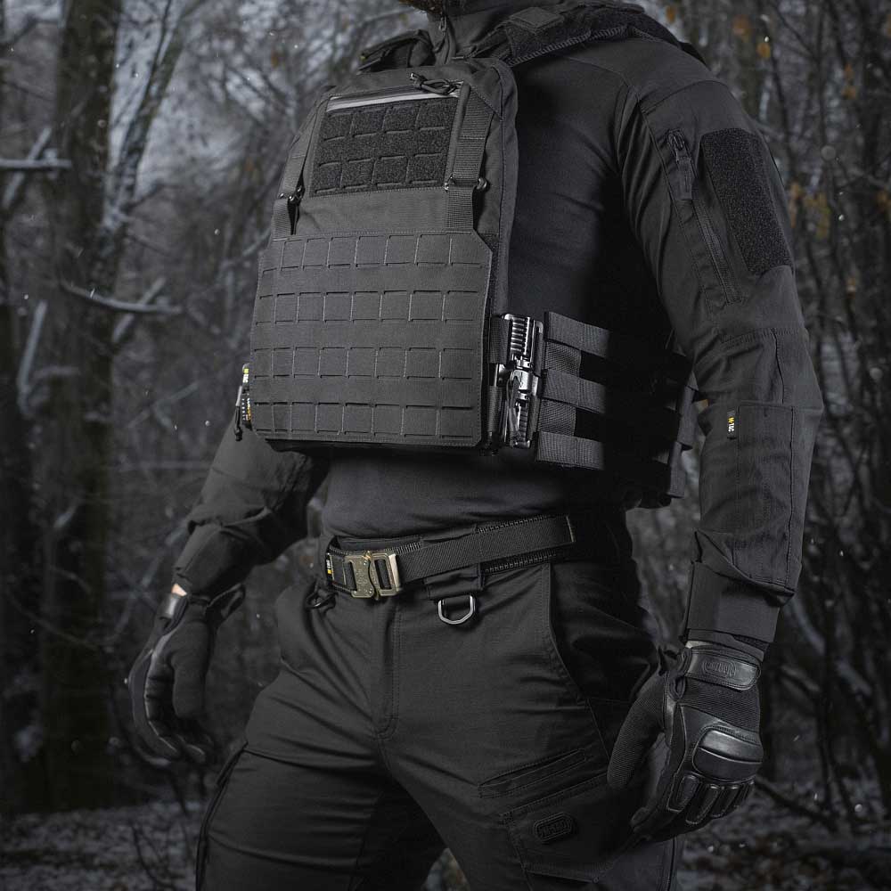 M-Tac - Plate Carrier Cuirass QRS Gen. II - Taktische Schutzweste mit Taschen für Ballistische Einlagen L/XL-Größe - Black