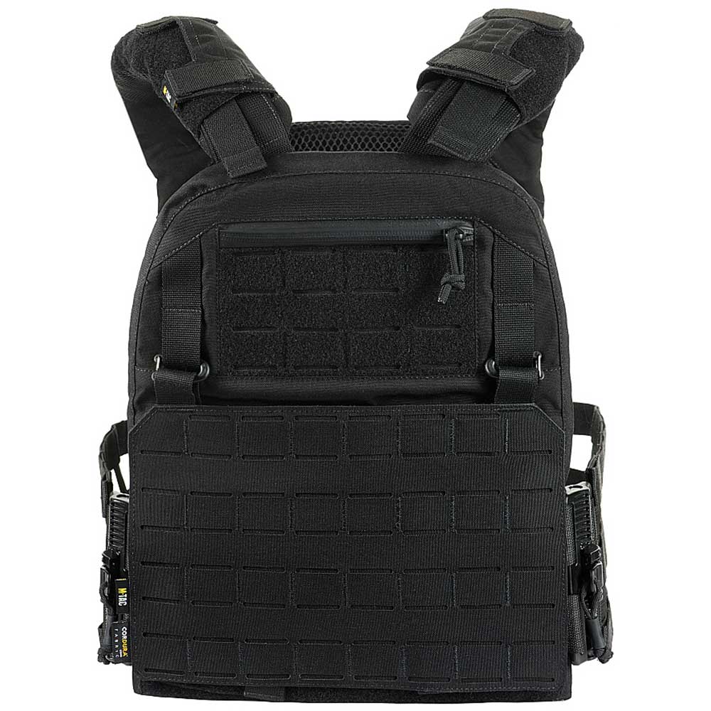 M-Tac - Plate Carrier Cuirass QRS Gen. II - Taktische Schutzweste mit Taschen für Ballistische Einlagen L/XL-Größe - Black