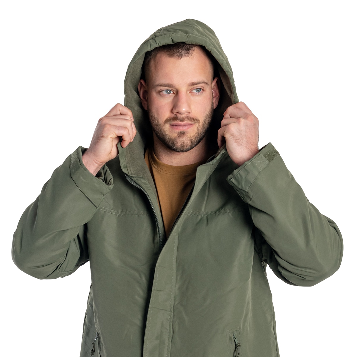 Brandit - Windbreaker Frontzip - Jacke mit Fleece-Innenseite - Olive