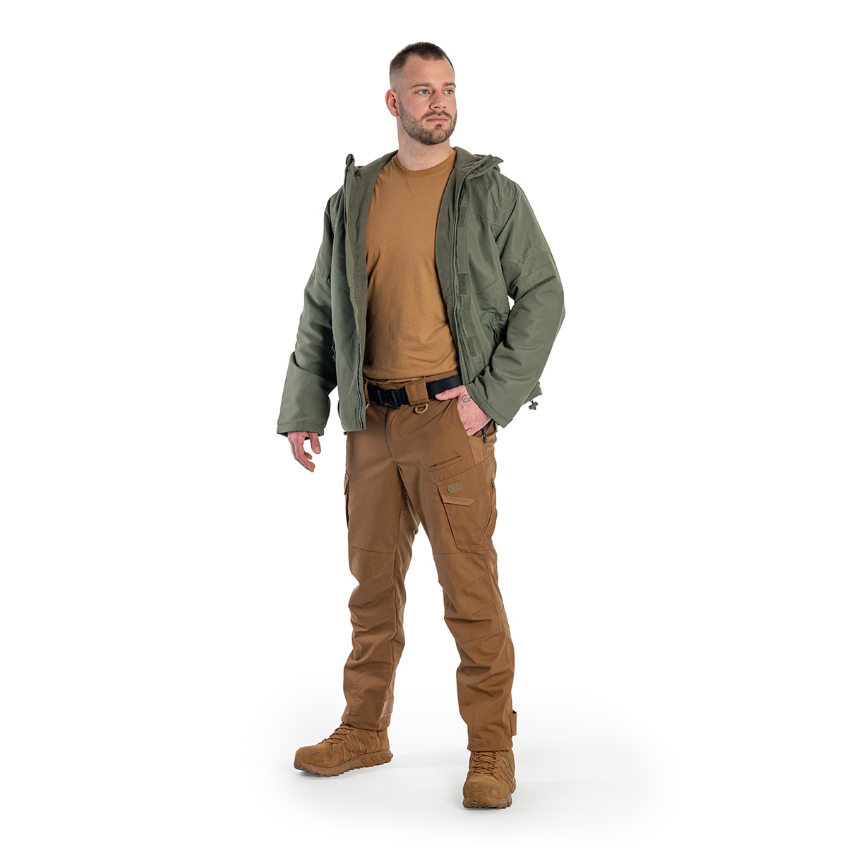 Brandit - Windbreaker Frontzip - Jacke mit Fleece-Innenseite - Olive