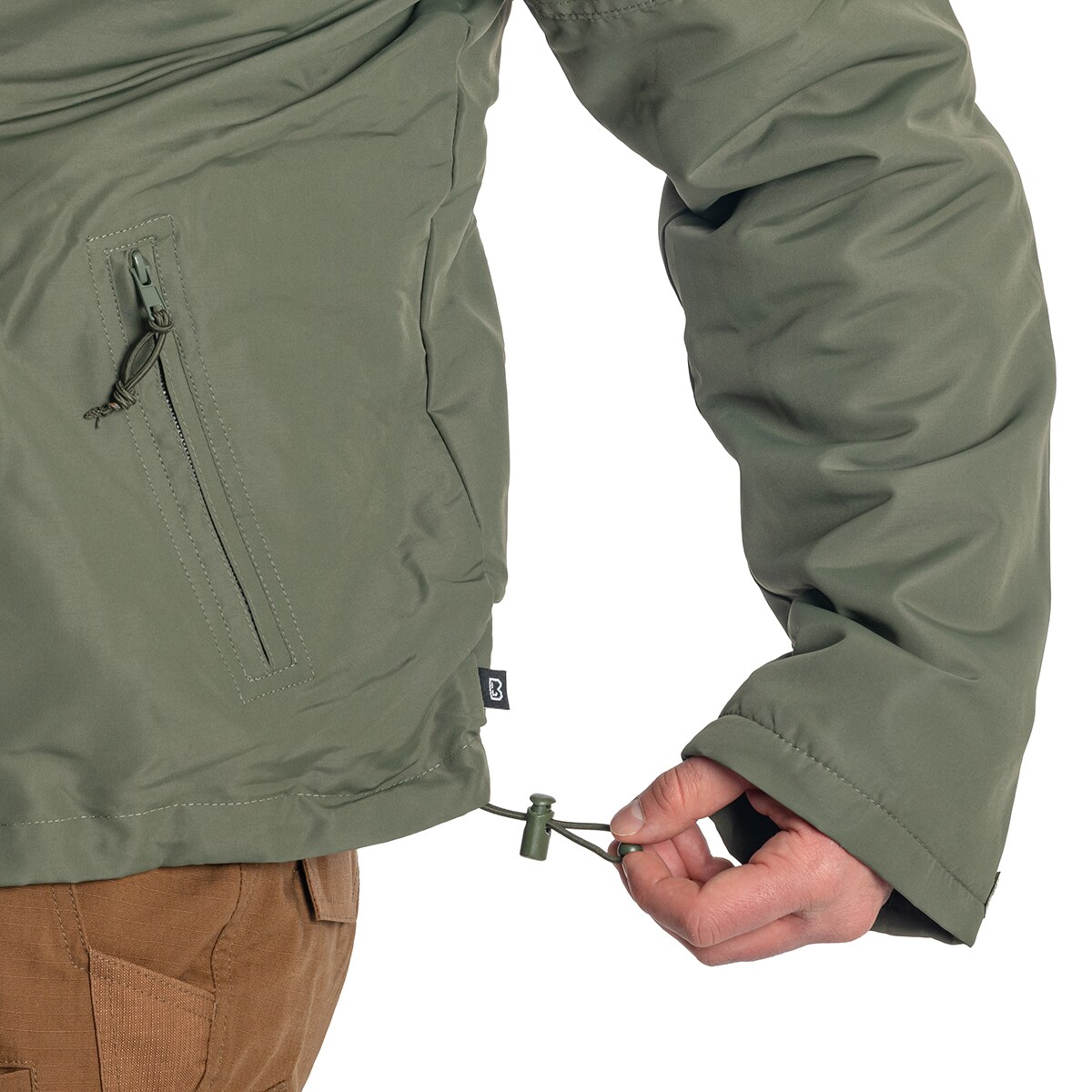 Brandit - Windbreaker Frontzip - Jacke mit Fleece-Innenseite - Olive