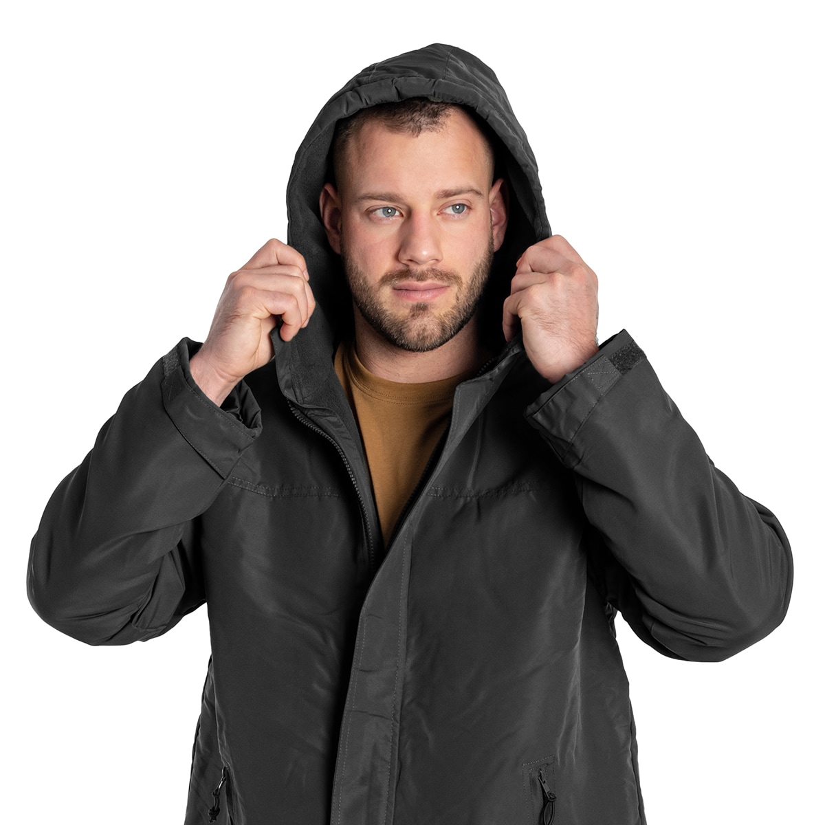 Brandit - Windbreaker Frontzip - Jacke mit Fleece-Innenseite - Black