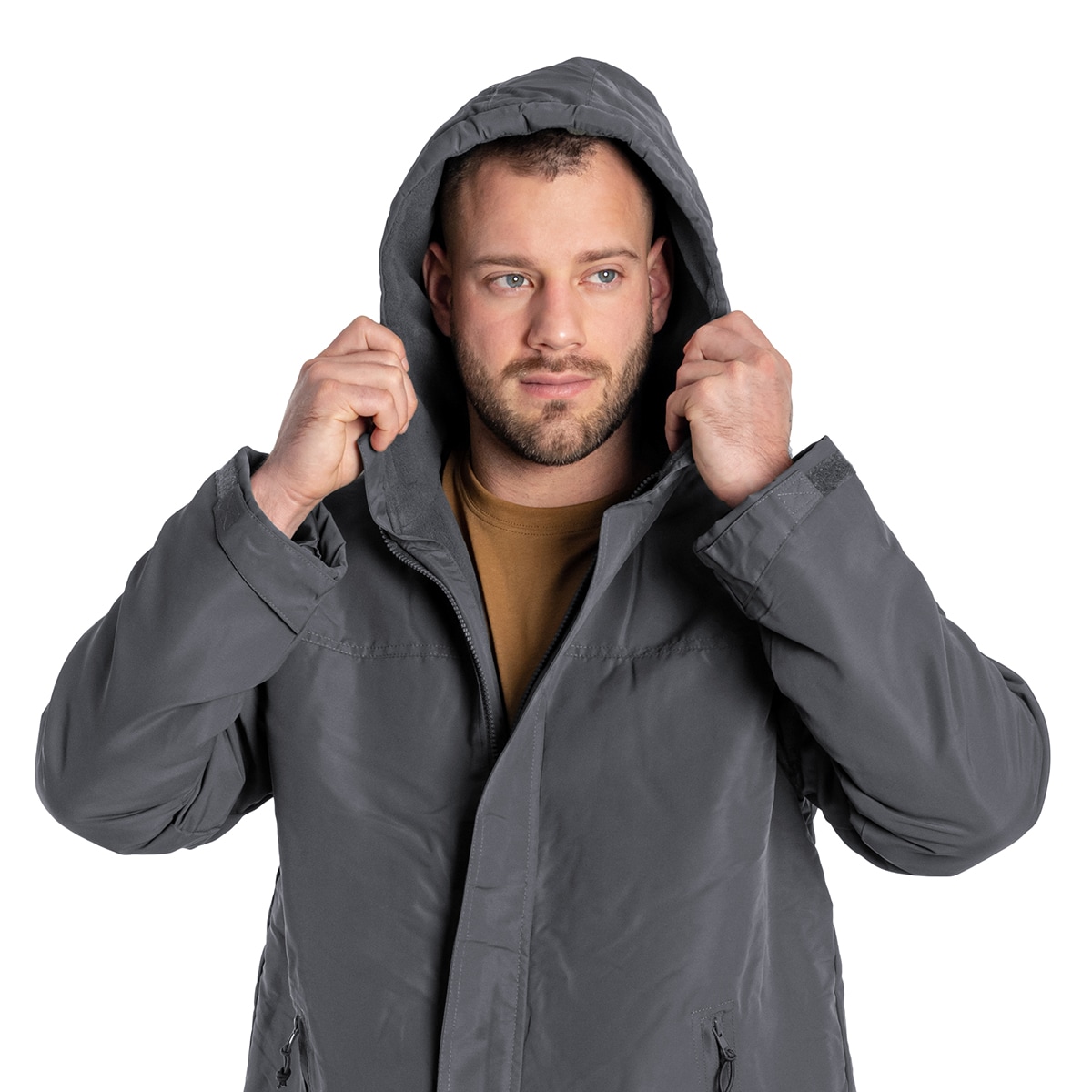 Brandit - Windbreaker Frontzip - Jacke mit Fleece-Innenseite - Anthracite