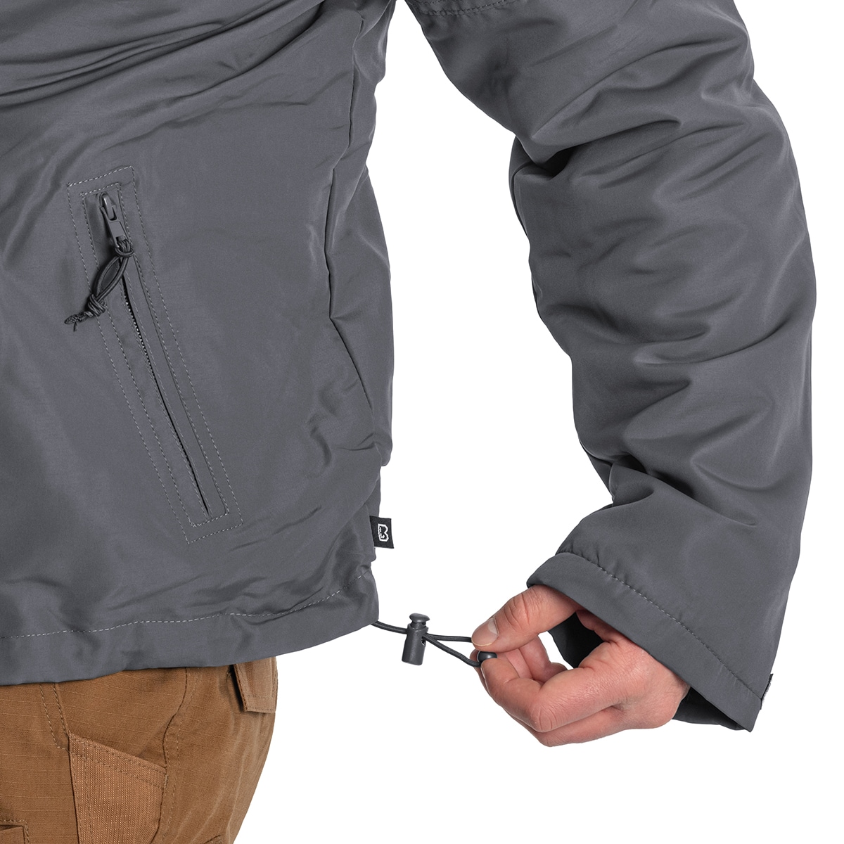 Brandit - Windbreaker Frontzip - Jacke mit Fleece-Innenseite - Anthracite