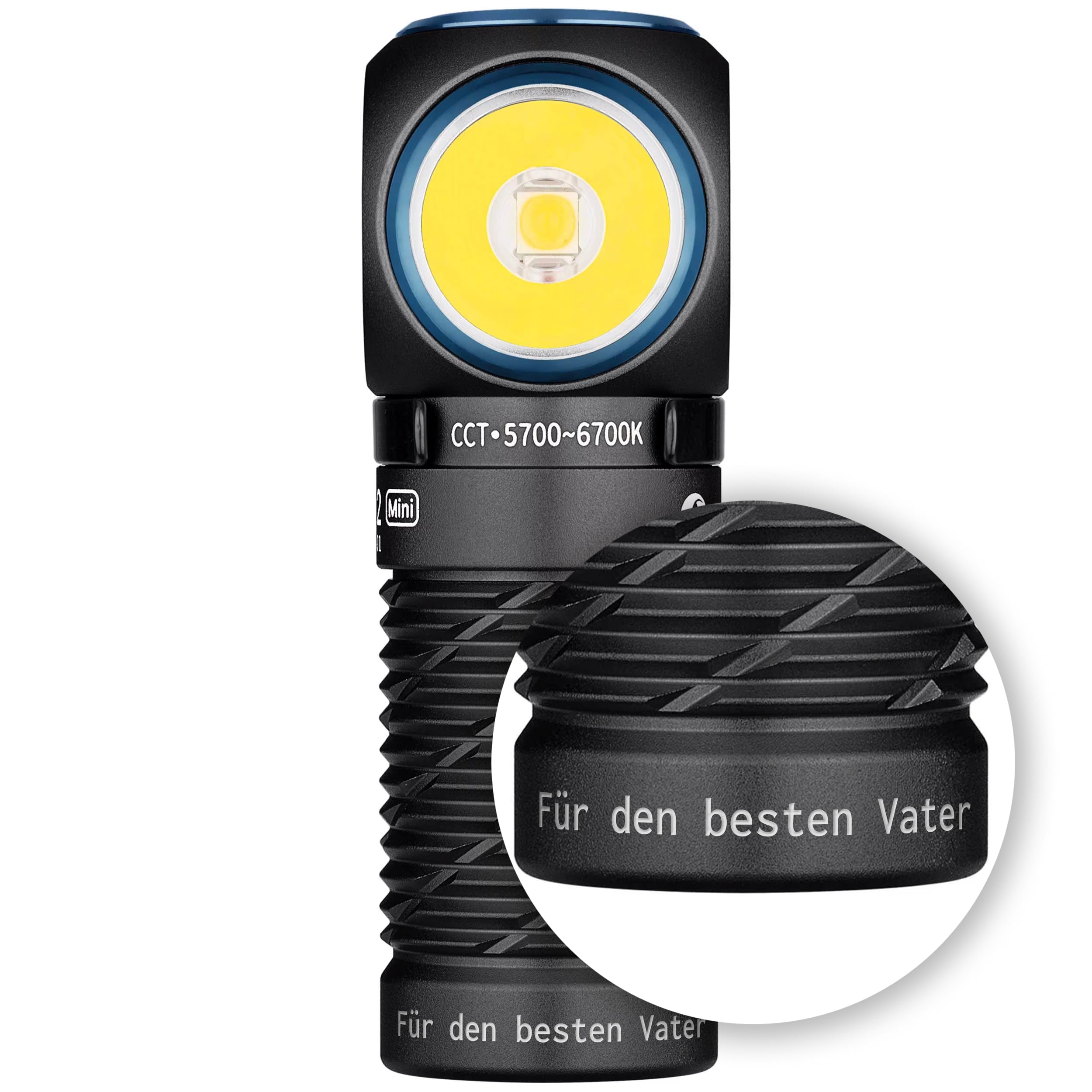 Olight - Perun 2 Mini - Kopf- und Winkeltaschenlampe mit Stirnband - Cool White - Black - 1100 Lumen