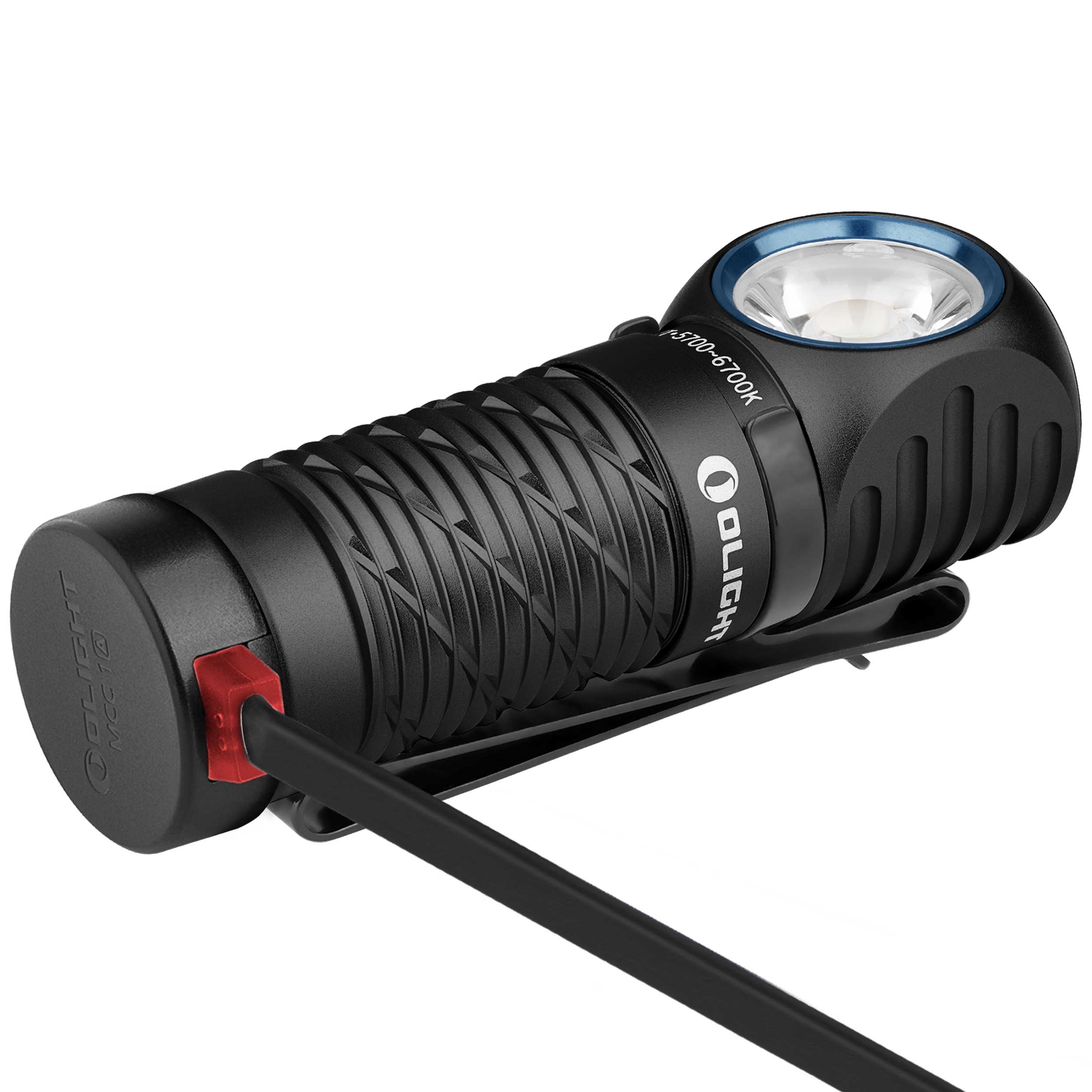 Olight - Perun 2 Mini - Kopf- und Winkeltaschenlampe mit Stirnband - Cool White - Black - 1100 Lumen