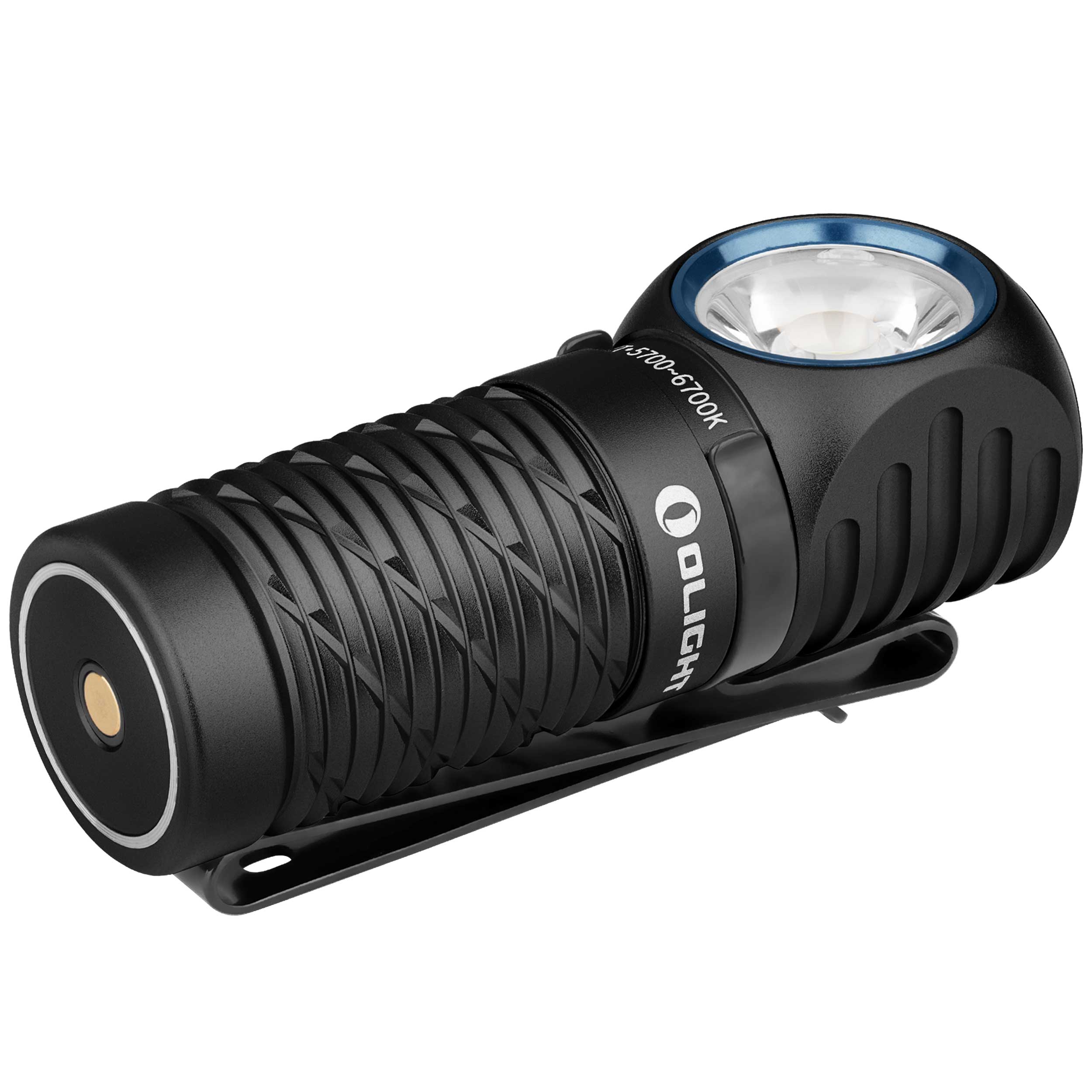 Olight - Perun 2 Mini - Kopf- und Winkeltaschenlampe mit Stirnband - Cool White - Black - 1100 Lumen