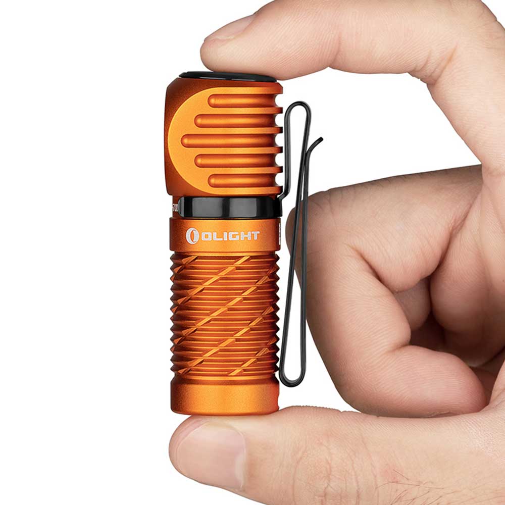 Olight - Perun 2 Mini Kit - Stirn- und Winkeltaschenlampe mit Stirnband  1100 Lumen - Orange